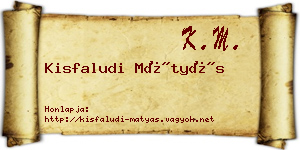 Kisfaludi Mátyás névjegykártya